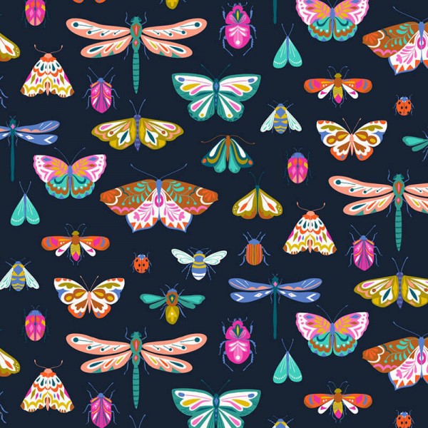 Flutter By Butterflies & Bugs On Black (FLUT2080) von Dashwood Studio